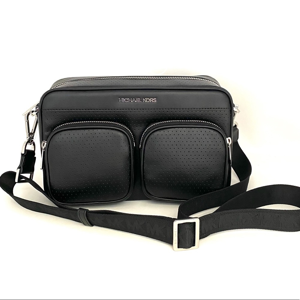 Michael Kors Hanover LG Crossbody Vegan Faux Le Bl - Picture 7 of 14